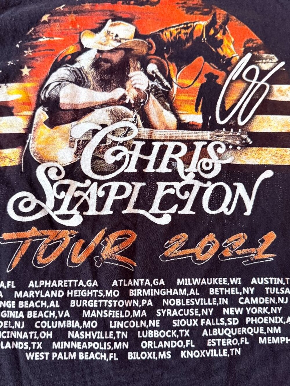Chris Stapleton Western Cowboy Horse Graphic T-Shirt Estimated Small